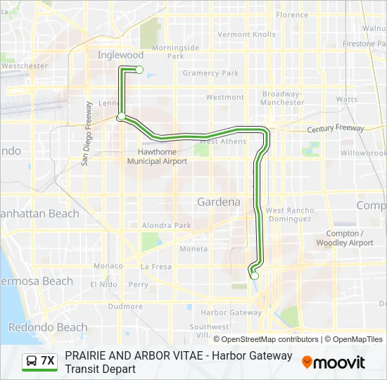 7X Bus Line Map