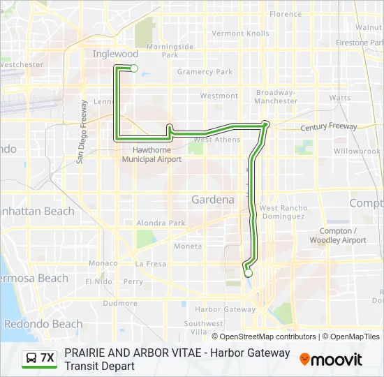 7X Bus Line Map