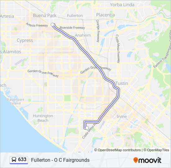 Mapa de 633 de autobús