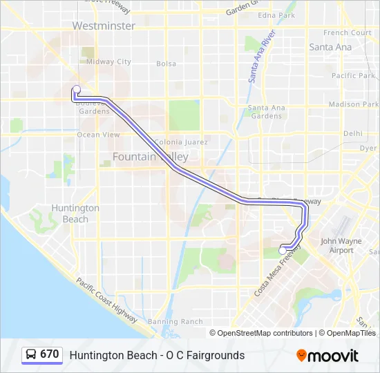 670 Bus Line Map