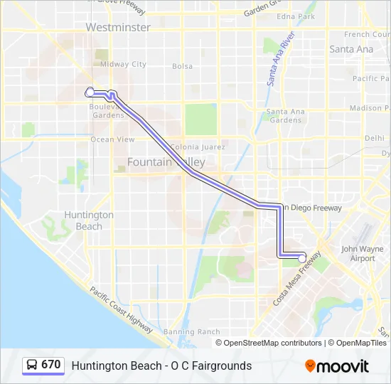 670 Bus Line Map