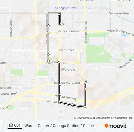 601 Bus Line Map