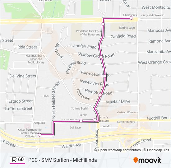 Mapa de 60 de autobús