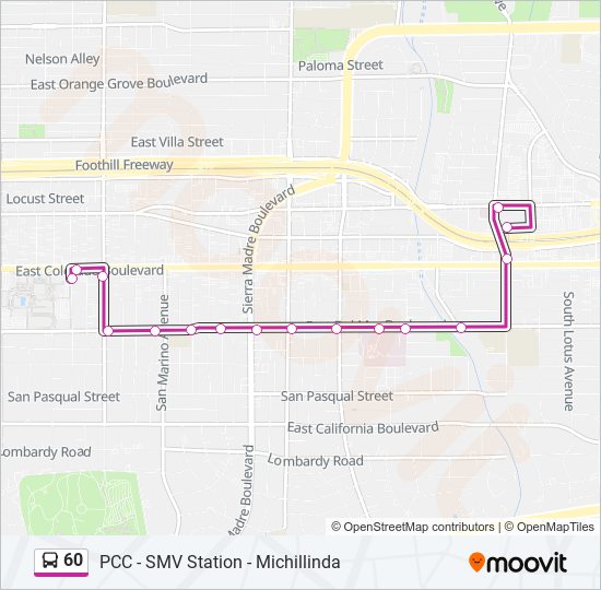 60 bus Line Map