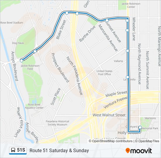 51S bus Line Map