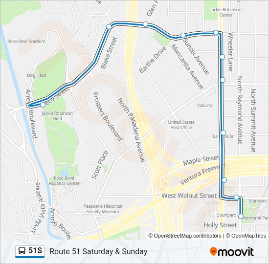 51S bus Line Map