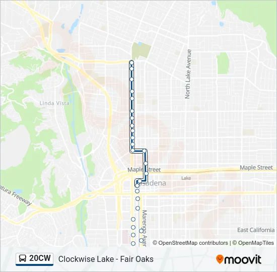 20CW Bus Line Map