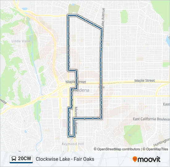 20CW Bus Line Map