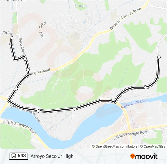 643 Bus Line Map