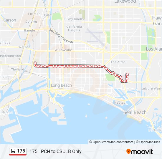 175 bus Line Map