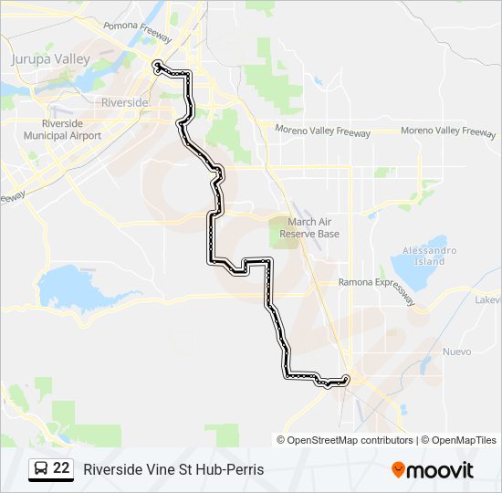 22 bus Line Map