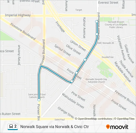 2 Bus Line Map