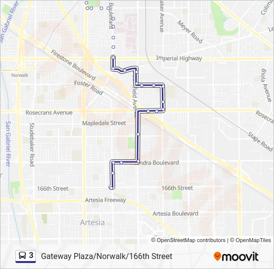 3 Bus Line Map