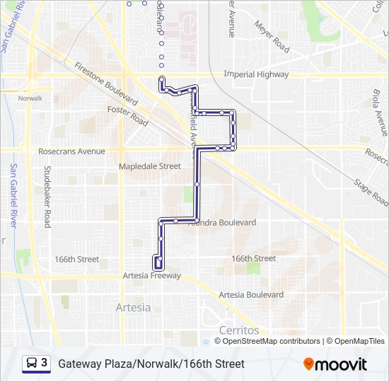 3 Bus Line Map