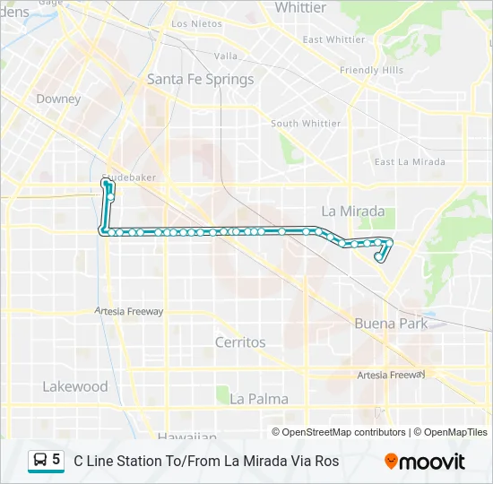 5 Bus Line Map