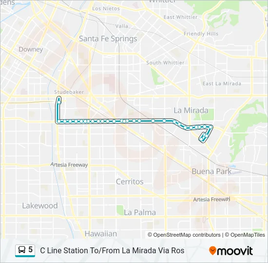 5 Bus Line Map