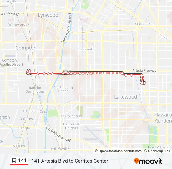 141 Bus Line Map