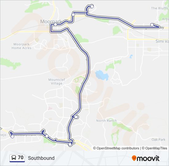 70 bus Line Map