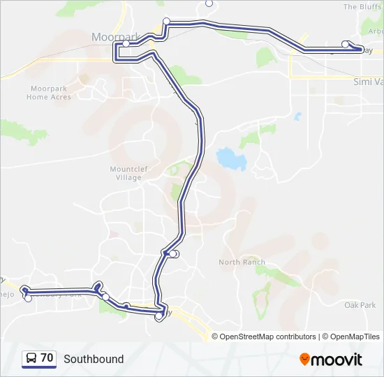 70 Bus Line Map