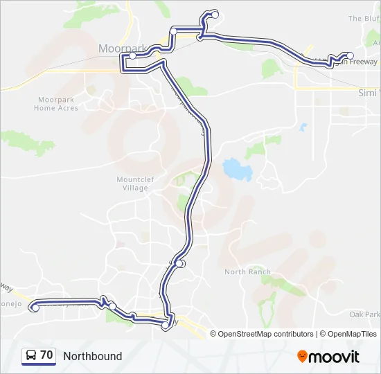 70 Bus Line Map
