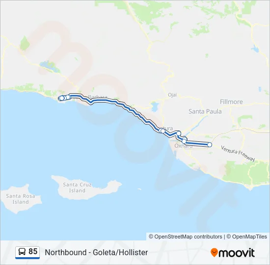 85 Bus Line Map