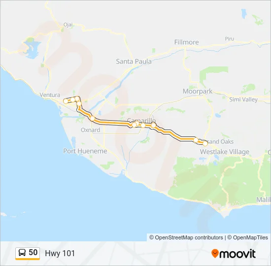 50 Bus Line Map