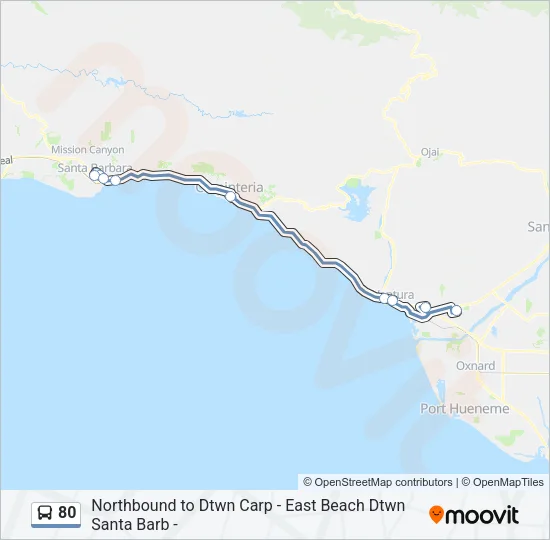 80 Bus Line Map
