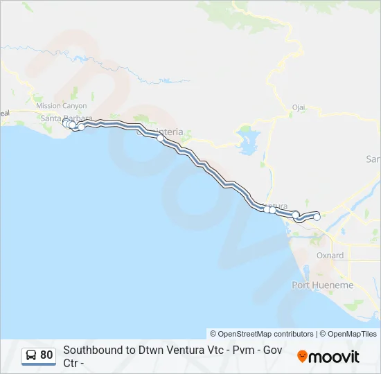 80 Bus Line Map