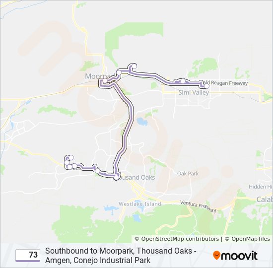 73 Route Schedules, Stops & Maps Southbound to Moorpark, Thousand Oaks Amgen, Conejo