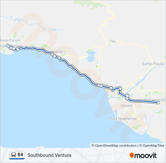 84 bus Line Map