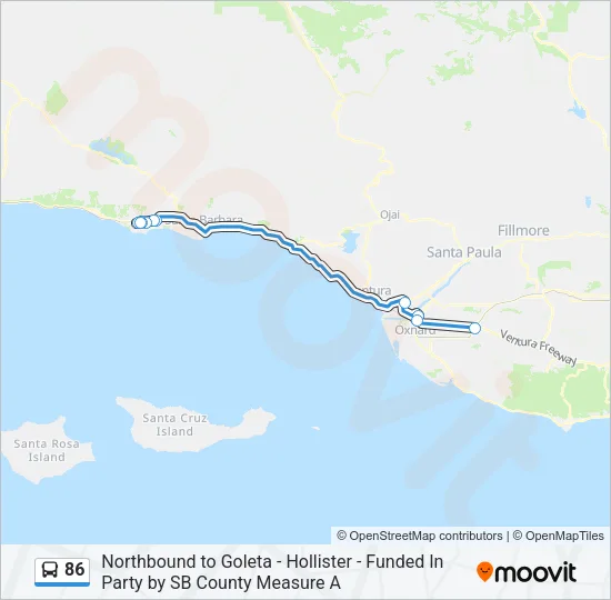 86 Bus Line Map