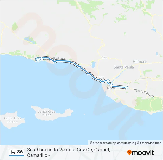 86 Bus Line Map