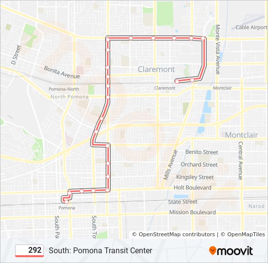 292 Route: Schedules, Stops & Maps - South: Pomona Transit Center (Updated)