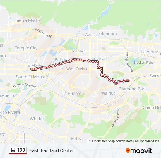 190 bus Line Map