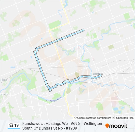 19 Route Schedules Stops Maps Fanshawe At Hastings Wb 696 