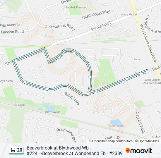 20 bus Line Map