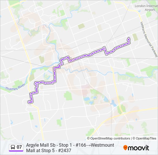 Plan de la ligne 07 de bus