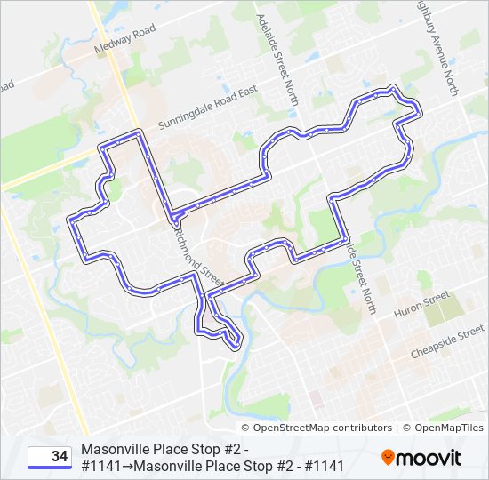 34 Route: Schedules, Stops & Maps - Masonville Place Stop #2 - #1141‎→ ...