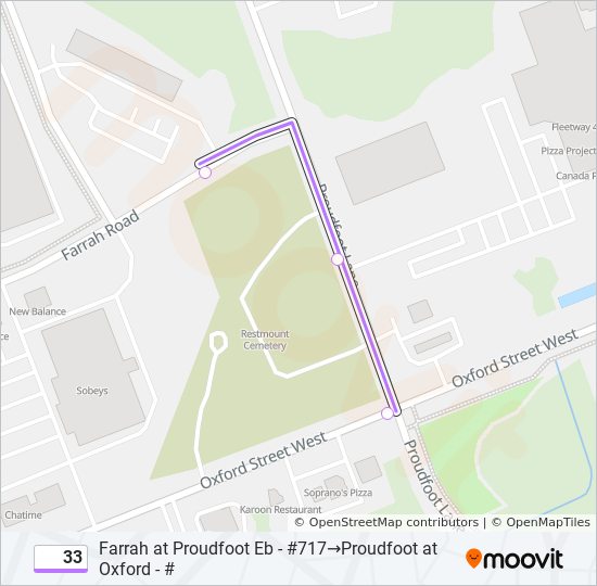 33 bus Line Map