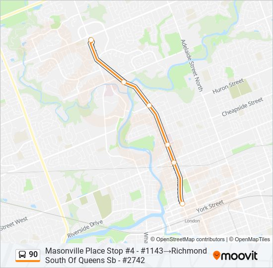 90 bus Line Map