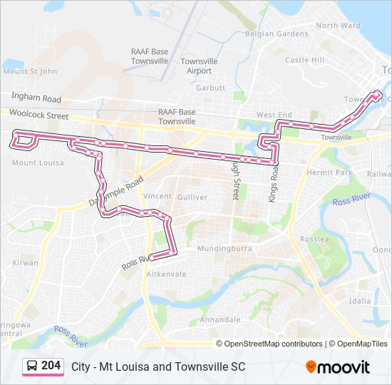 204 bus Line Map