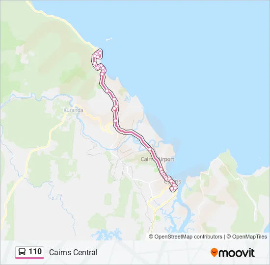 Cairns Public Transport Map 110 Route: Schedules, Stops & Maps - Cairns Central (Updated)