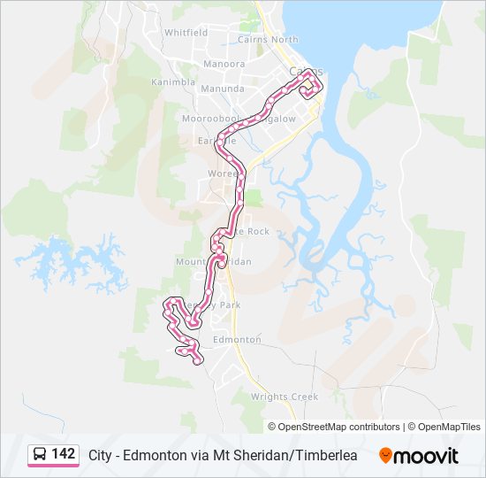 Cairns Public Transport Map 142 Route: Schedules, Stops & Maps - Cairns Central (Updated)