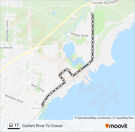 Plan de la ligne 17 de bus