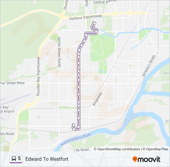 Plan de la ligne 5 de bus