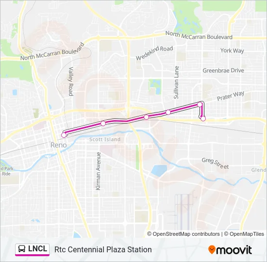 LNCL Bus Line Map