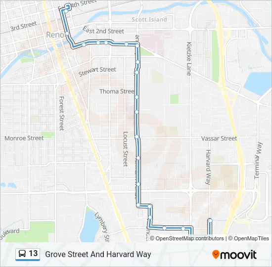 13 Bus Line Map