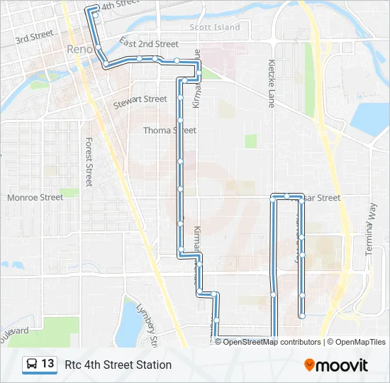 13 Bus Line Map