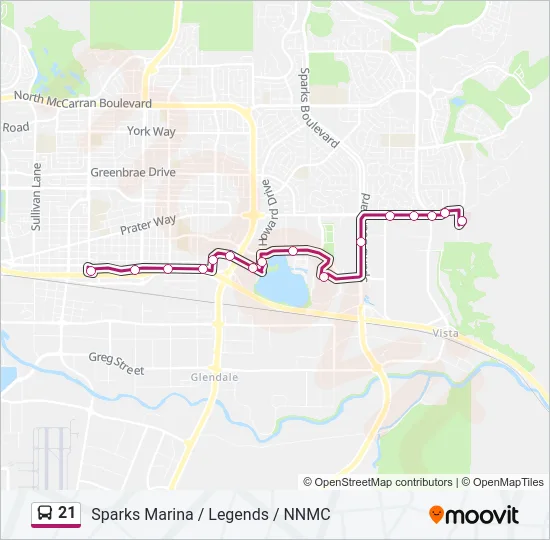 21 Bus Line Map