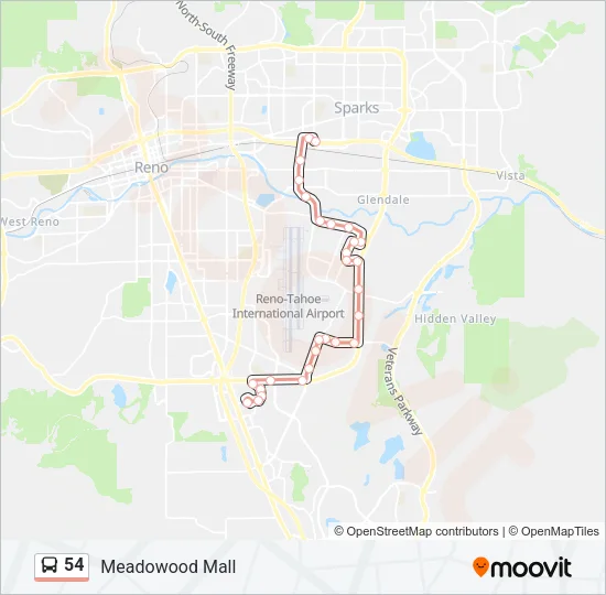 54 Bus Line Map